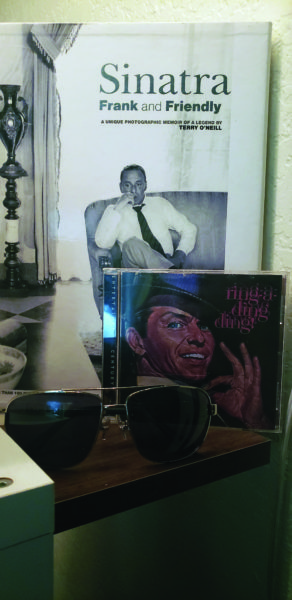 Frank Sinatra recordings grace the bookshelves of Harvey’s home. Photo by Ella Ford.
