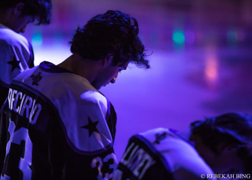 Andrew DeCarlo at the American Bank Center in Corpus Christi, Texas, before a game against the Corpus Christi IceRays. (Photo courtesy of Rebekah Bing).