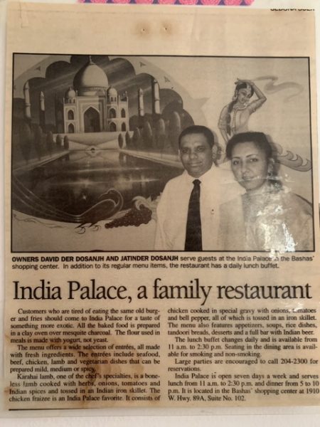 The Dosanjhs pictured in a news story about their family restaurant, “India Palace.” (Photo courtesy of the Dosanjh family)