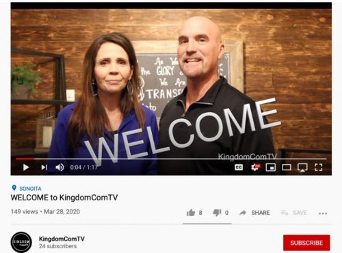 Tom and Gardenia Moffett established a YouTube channel, KingdomComTV, to preach the gospel online since the outbreak of Covid-19 in mid-March. (Photo courtesy of KingdomComTV Youtube Channel).